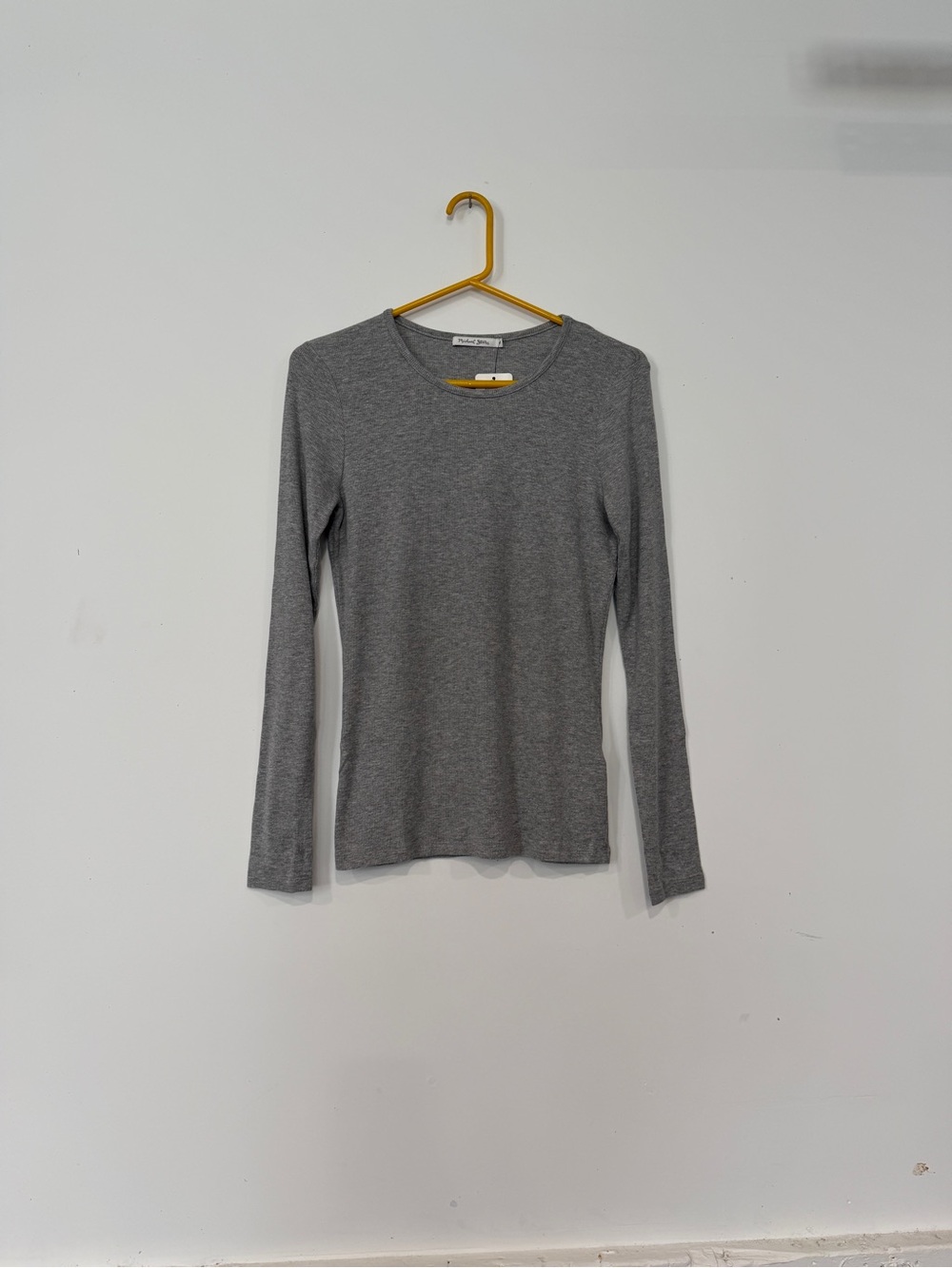 Michael Stars Rachel Ultra Rib Long sleeve crew neck- heather grey